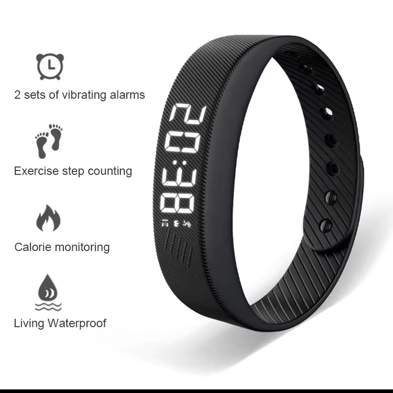 Android Smartwatch Accessories - سوار ذكي بشاشة LED رقمية، مقاوم