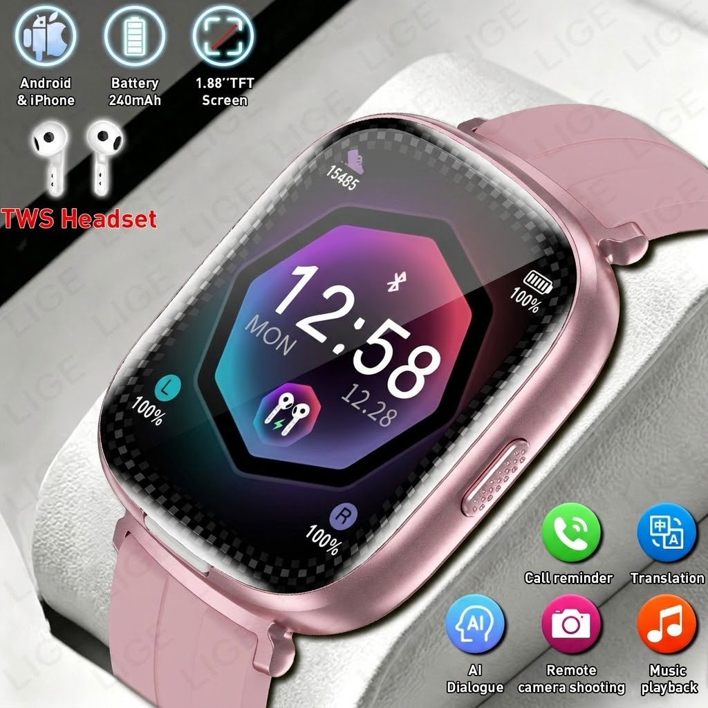 Smartwatch Headset - ساعة ذكية LIGE 2 في 1