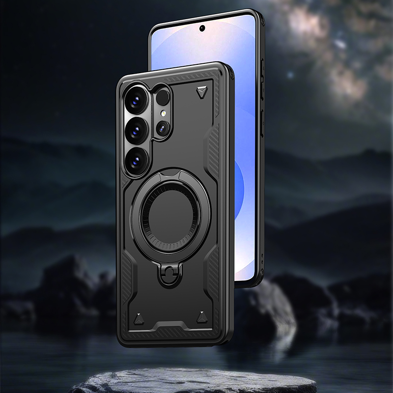 Magnetic Charging Stand - 360 ° غطاء هاتف دوار مقاوم