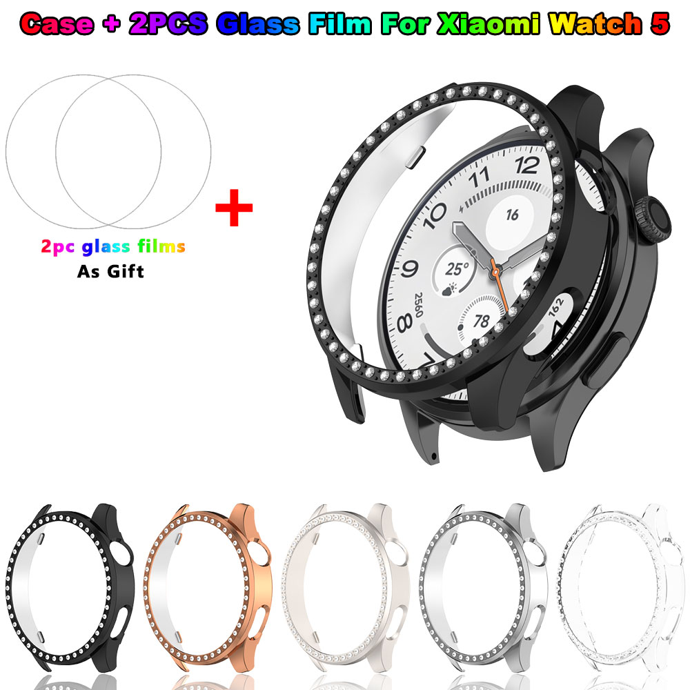 Android Smartwatch Accessories - غطاء حماية لامع مع واقي شاشة