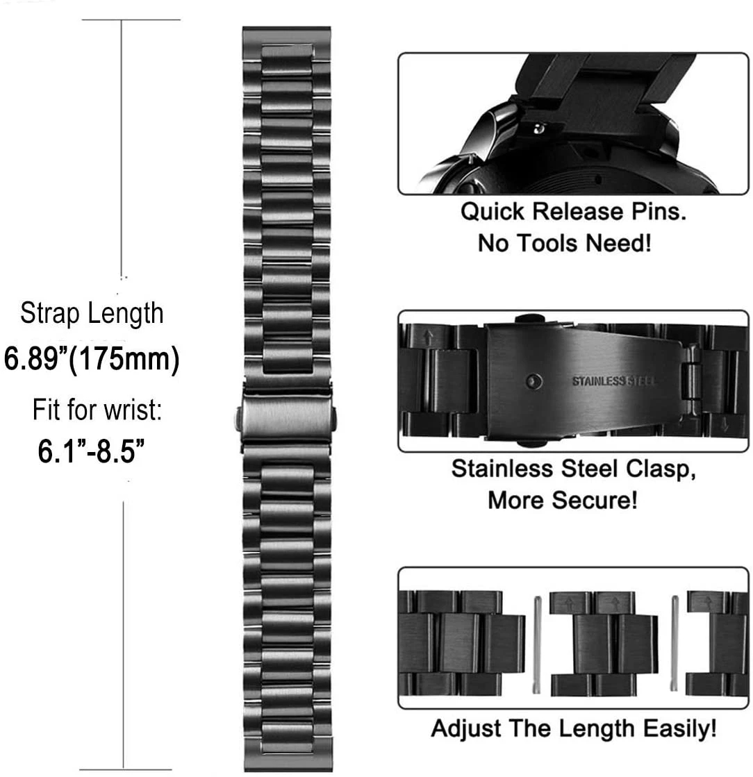 سوار فولاذي غير قابل للصدأ لسا - مراجعة Motorola Smartwatch Accessories وسعره