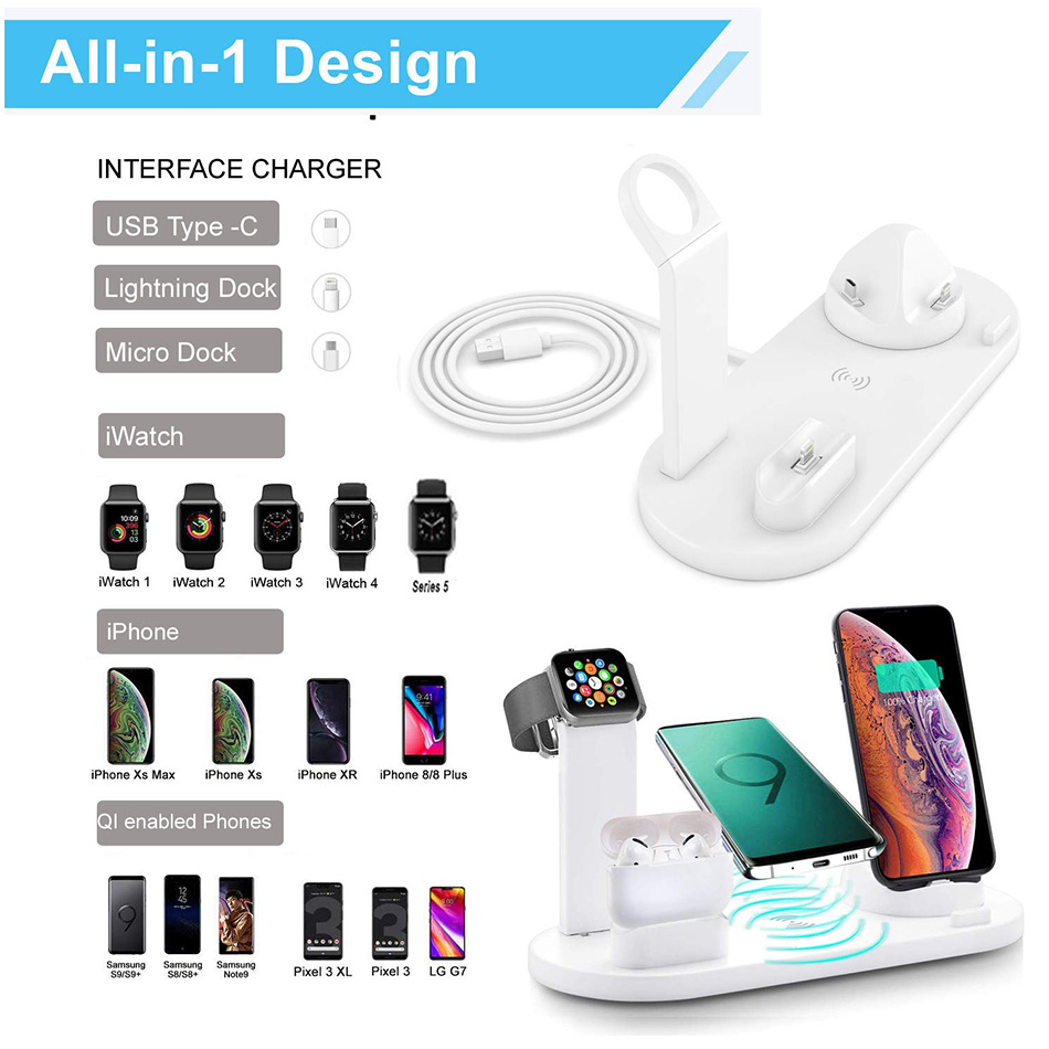 شاحن لاسلكي 7 في 1 مع حامل لأج - مراجعة Wireless Charger Watch وسعره