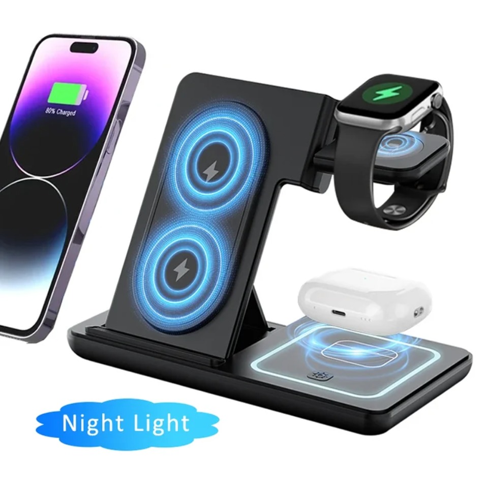 مصباح ليد ليلي 3 في 1 مع شاحن  - مراجعة Wireless Charger Watch وسعره