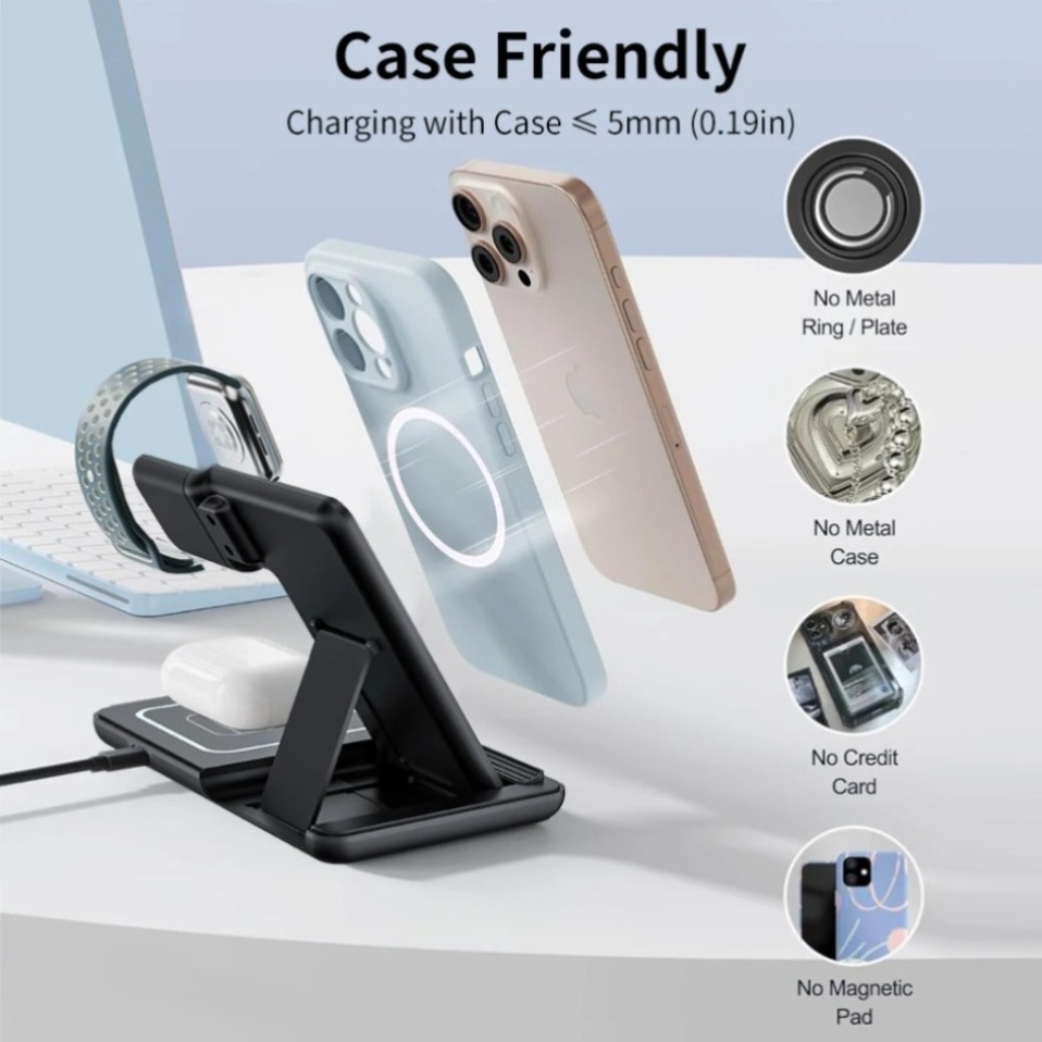 مصباح ليد ليلي 3 في 1 مع شاحن  - مراجعة Wireless Charger Watch وسعره